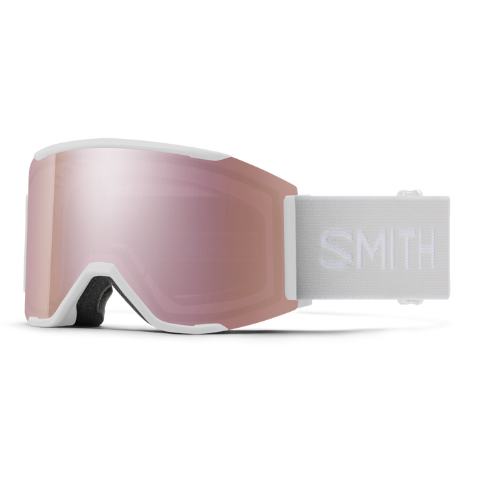 SMITH SQUAD S WHITE VAPOR GOGGLES CHROMAPOP EVERYDAY ROSE GOLD MIRROR/CLEAR LENS