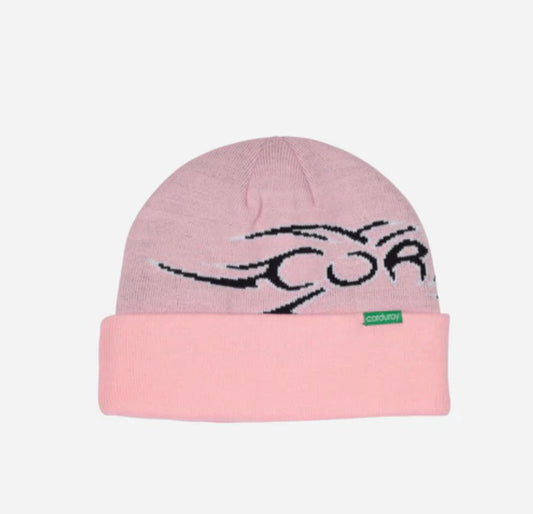 CORDUROY TRIBAL BEANIE PINK