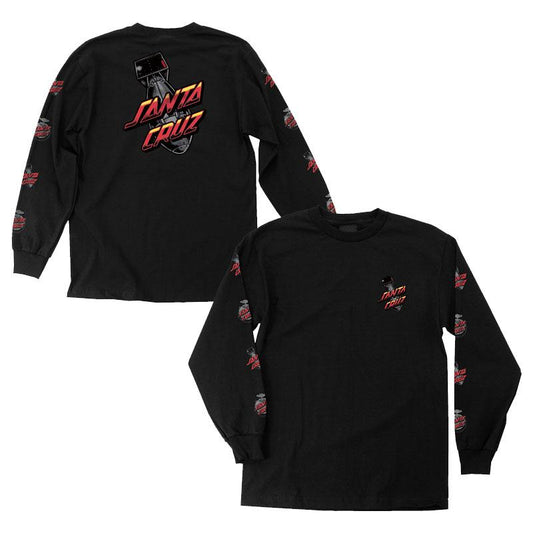 SANTA CRUZ ATOMIC DOT L/S TEE BLACK