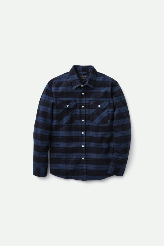 BRIXTON BOWERY STRETCH LONG SLEEVE FLANNEL NAVY