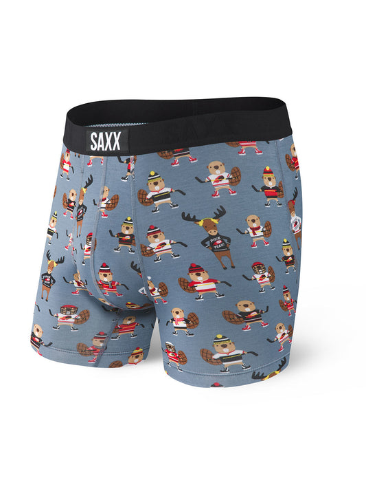 SAXX VIBE BOXER BRIEF - GREY PUCK YEAH